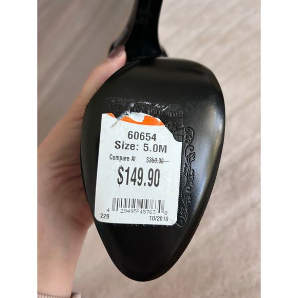 BRUNO MAGLI Black Suede High Heel Knee High Boots with Patent Leather size 35 - Picture 9 of 11